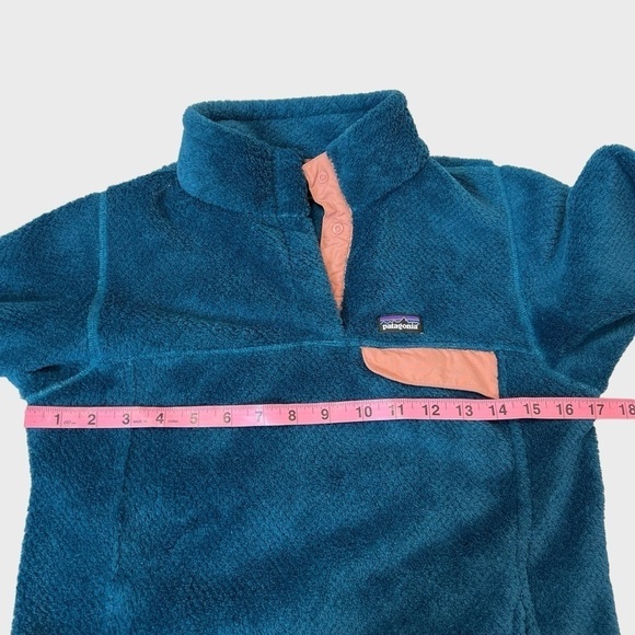 Patagonia Girls Re-Tool Snap-T Fleece Pullover Polartec in Teal Blue Size Large - Picture 9 of 13